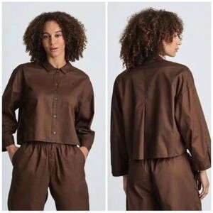 Everlane The Woven PJ Crop Top in Chestnut‎ Size Small.